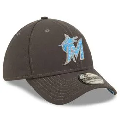 New Era Men's Graphite Miami Marlins 2022 Father's Day 39THIRTY Flex Hat -Minnesota Twins Shop DSCO1142446591 1925 ALT3