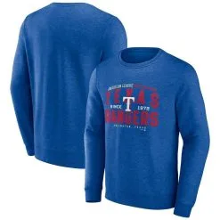 Fanatics Branded Men's Heathered Royal Texas Rangers Classic Move Pullover Sweatshirt