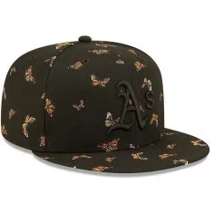 New Era Men's Black Oakland Athletics Flutter 59FIFTY Fitted Hat -Minnesota Twins Shop DSCO1142582934 1007 ALT3