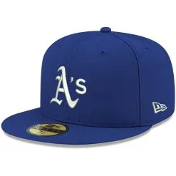 New Era Men's Royal Oakland Athletics White Logo 59FIFTY Fitted Hat