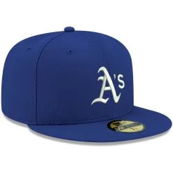 New Era Men's Royal Oakland Athletics White Logo 59FIFTY Fitted Hat -Minnesota Twins Shop DSCO1142688300 1350 ALT3