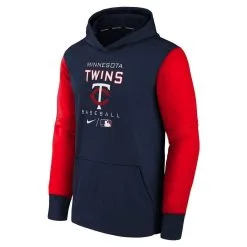 Nike Youth Navy/Red Minnesota Twins Authentic Collection Performance Pullover Hoodie -Minnesota Twins Shop DSCO1142688696 REDBLU ALT2