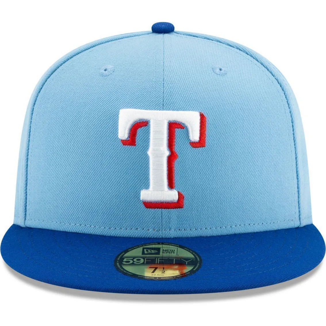 New Era Men's Light Blue/Royal Texas Rangers 50th Anniversary Authentic Collection On-Field 59FIFTY Fitted Hat 3 New Era Men's Light Blue/Royal Texas Rangers 50th Anniversary Authentic Collection On-Field 59FIFTY Fitted Hat - Image 3