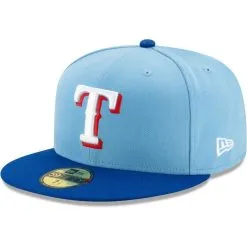 New Era Men's Light Blue/Royal Texas Rangers 50th Anniversary Authentic Collection On-Field 59FIFTY Fitted Hat 7 New Era Men's Light Blue/Royal Texas Rangers 50th Anniversary Authentic Collection On-Field 59FIFTY Fitted Hat -Minnesota Twins Shop DSCO1143202685 1191 ALT3