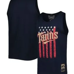 Mitchell & Ness Men's Navy Minnesota Twins Cooperstown Collection Stars And Stripes Tank Top