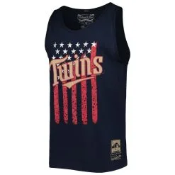 Mitchell & Ness Men's Navy Minnesota Twins Cooperstown Collection Stars And Stripes Tank Top -Minnesota Twins Shop DSCO1143202903 1320 ALT2