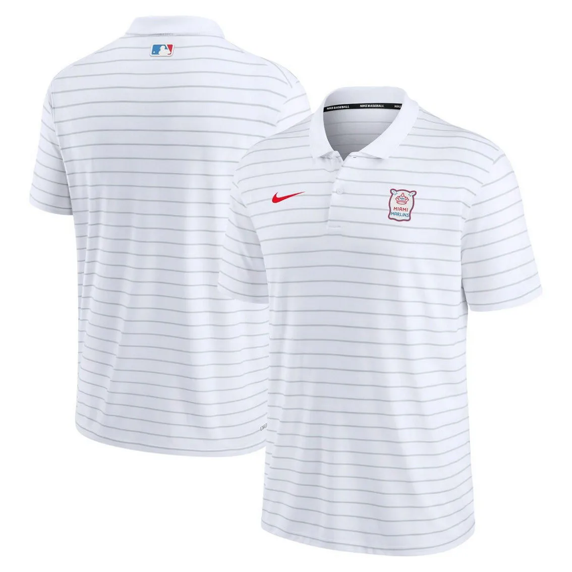 Nike Men's White Miami Marlins 2022 City Connect Authentic Collection Striped Performance Polo 2 Nike Men's White Miami Marlins 2022 City Connect Authentic Collection Striped Performance Polo - Image 2