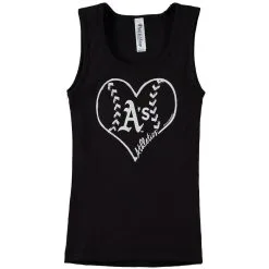 Soft As A Grape Girls Youth Black Oakland Athletics Cotton Tank Top