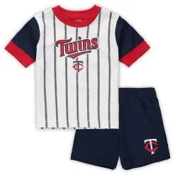 Outerstuff Infant White/Navy Minnesota Twins Position Player T-Shirt & Shorts Set