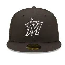 New Era Men's Black Miami Marlins Logo 59FIFTY Fitted Hat -Minnesota Twins Shop DSCO1144259682 1007 ALT2