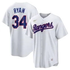 Nike Men's Nolan Ryan White Texas Rangers Home Cooperstown Collection Player Jersey