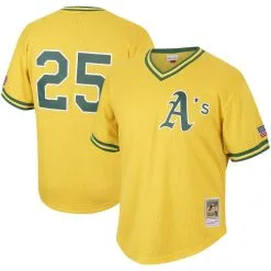 Mitchell & Ness Men's Mark McGwire Gold Oakland Athletics Cooperstown Collection Mesh Batting Practice Jersey