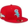 New Era Men's Scarlet Chicago White Sox 2005 World Series Teal Undervisor 59FIFTY Fitted Hat