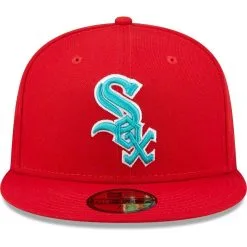 New Era Men's Scarlet Chicago White Sox 2005 World Series Teal Undervisor 59FIFTY Fitted Hat -Minnesota Twins Shop DSCO1146145305 M9JC ALT2