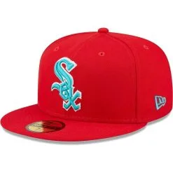 New Era Men's Scarlet Chicago White Sox 2005 World Series Teal Undervisor 59FIFTY Fitted Hat -Minnesota Twins Shop DSCO1146145305 M9JC ALT3