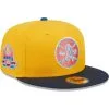 New Era Men's Gold/Navy Oakland Athletics 40th Anniversary Azure Undervisor 59FIFTY Fitted Hat