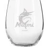 The Memory Company Miami Marlins 15oz. Etched Stemless Glass Tumbler