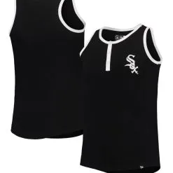 Girls Youth New Era Black Chicago White Sox Henley Tank Top