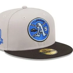 New Era Men's Gray/Black Oakland Athletics 40th Anniversary Undervisor 59FIFTY Fitted Hat