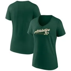 Fanatics Branded Women's Green Oakland Athletics One & Only V-Neck T-Shirt