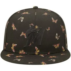 New Era Men's Black Miami Marlins Flutter 59FIFTY Fitted Hat -Minnesota Twins Shop DSCO1146830834 1007 ALT2