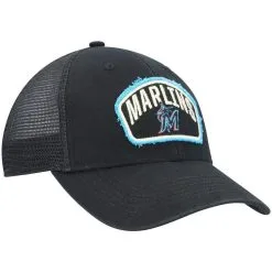 '47 Men's Black Miami Marlins Cledus MVP Trucker Snapback Hat -Minnesota Twins Shop DSCO1146831521 1007 ALT3