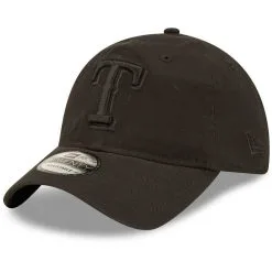 New Era Men's Texas Rangers Black On Black Core Classic 2.0 9TWENTY Adjustable Hat