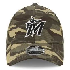 New Era Men's Camo Miami Marlins 2021 Armed Forces Day 9FORTY Adjustable Hat -Minnesota Twins Shop DSCO1147016743 BGrd ALT2