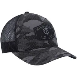 Men's '47 Charcoal Minnesota Twins Tonal Camo Convoy Trucker Snapback Hat -Minnesota Twins Shop DSCO1147089345 1904 ALT3