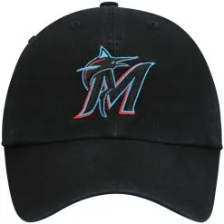 '47 Youth Black Miami Marlins Team Logo Clean Up Adjustable Hat -Minnesota Twins Shop DSCO1148301137 1007 ALT2