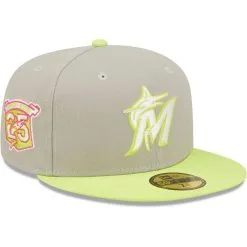 New Era Men's Gray/Green Miami Marlins 25th Anniversary Cyber 59FIFTY Fitted Hat