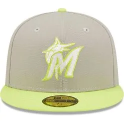 New Era Men's Gray/Green Miami Marlins 25th Anniversary Cyber 59FIFTY Fitted Hat -Minnesota Twins Shop DSCO1148301900 GREEGA ALT2