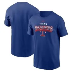 Nike Men's Royal Texas Rangers Cooperstown Collection Rewind Arch T-Shirt