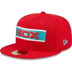 New Era Men's Scarlet Chicago White Sox 75th Anniversary Teal Undervisor 59FIFTY Fitted Hat -Minnesota Twins Shop DSCO1148305824 M9JC ALT3