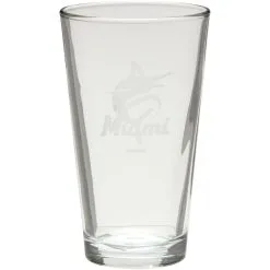 The Memory Company Miami Marlins Etched 16oz. Pint Glass