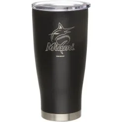 The Memory Company Miami Marlins 20oz. Etched Team Logo Tumbler - Black