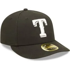 New Era Men's Texas Rangers Black & White Low 59FIFTY Fitted Hat -Minnesota Twins Shop DSCO1148307126 1007 ALT3