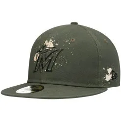 New Era Men's Olive Miami Marlins Splatter 59FIFTY Fitted Hat