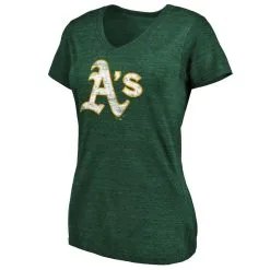 Fanatics Branded Women's Heathered Green Oakland Athletics Core Weathered Tri-Blend V-Neck T-Shirt 6 Fanatics Branded Women's Heathered Green Oakland Athletics Core Weathered Tri-Blend V-Neck T-Shirt -Minnesota Twins Shop DSCO1148308642 2041 ALT2