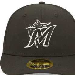 New Era Men's Miami Marlins Black & White Low 59FIFTY Fitted Hat -Minnesota Twins Shop DSCO1148309250 1007 ALT2