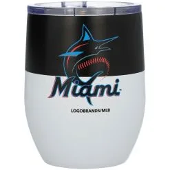 Logo Brands Miami Marlins 16oz. Colorblock Stainless Steel Curved Tumbler