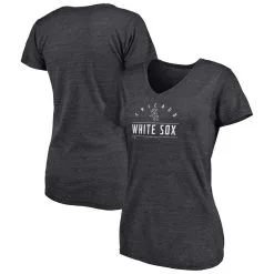 Fanatics Branded Women's Heather Charcoal Chicago White Sox League Leader V-Neck T-Shirt