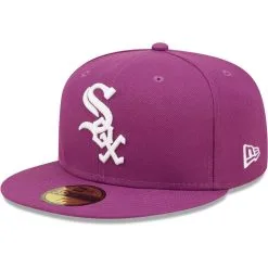 Men's New Era Grape Chicago White Sox Logo 59FIFTY Fitted Hat