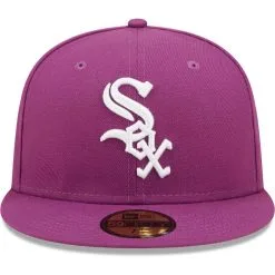 Men's New Era Grape Chicago White Sox Logo 59FIFTY Fitted Hat -Minnesota Twins Shop DSCO1148312326 WHITPU ALT2