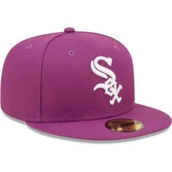 Men's New Era Grape Chicago White Sox Logo 59FIFTY Fitted Hat -Minnesota Twins Shop DSCO1148312326 WHITPU ALT3