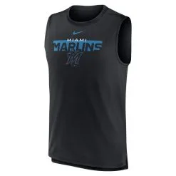 Nike Men's Black Miami Marlins Knockout Stack Exceed Performance Muscle Tank Top -Minnesota Twins Shop DSCO1148313462 1007 ALT2