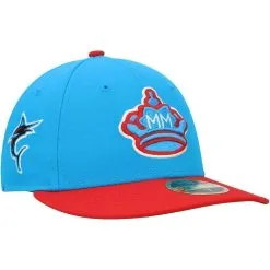 New Era Men's Blue/Red Miami Marlins City Connect 59FIFTY Fitted Hat