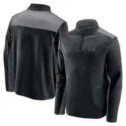 Fanatics Branded Men's Black Miami Marlins Team Primary Logo Quarter-Zip Jacket