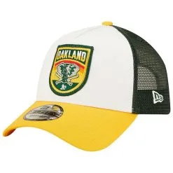 New Era Youth White/Gold Oakland Athletics Fresh 9FORTY Trucker Snapback Hat