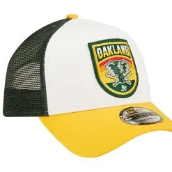 New Era Youth White/Gold Oakland Athletics Fresh 9FORTY Trucker Snapback Hat -Minnesota Twins Shop DSCO1148322159 3550 ALT3